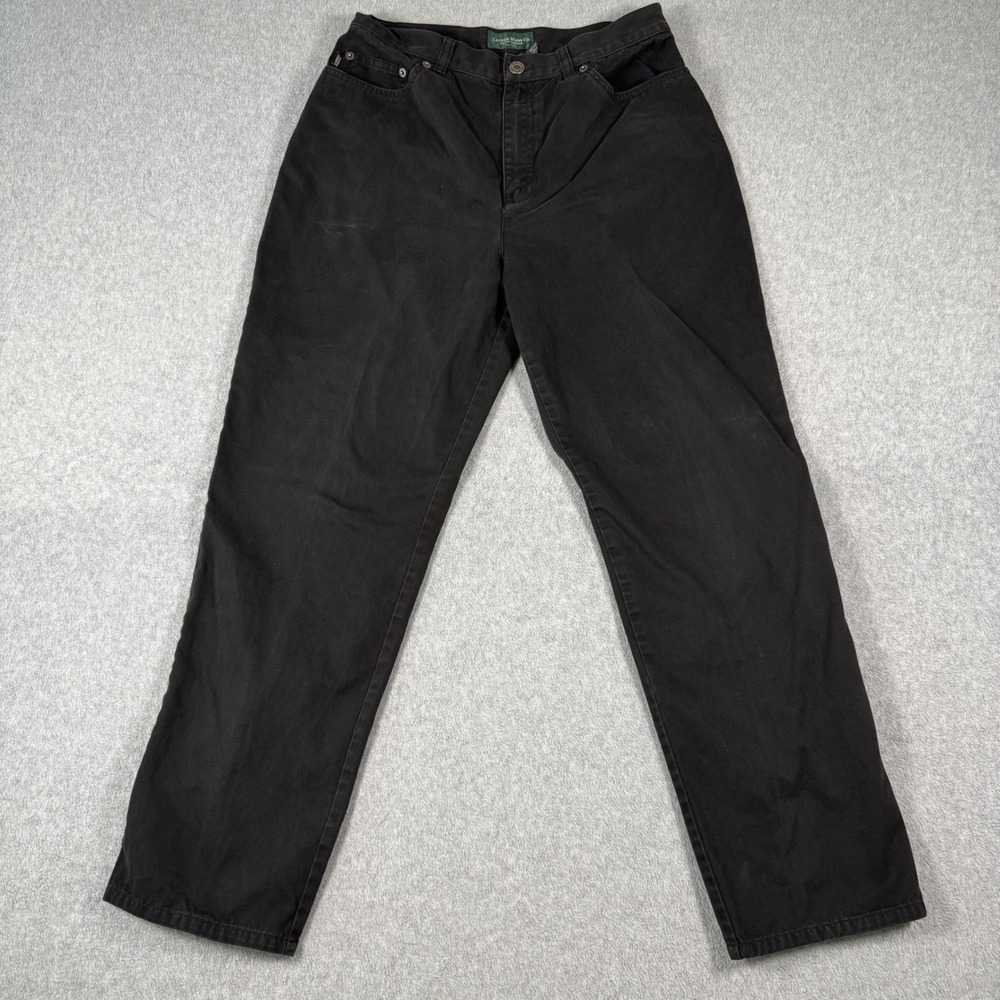 VTG Lauren Jeans Co Ralph Lauren Mens‎ Black Cotton Straight Leg Denim Jeans 12P